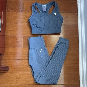 Gymshark Blue workout set bra and leggings